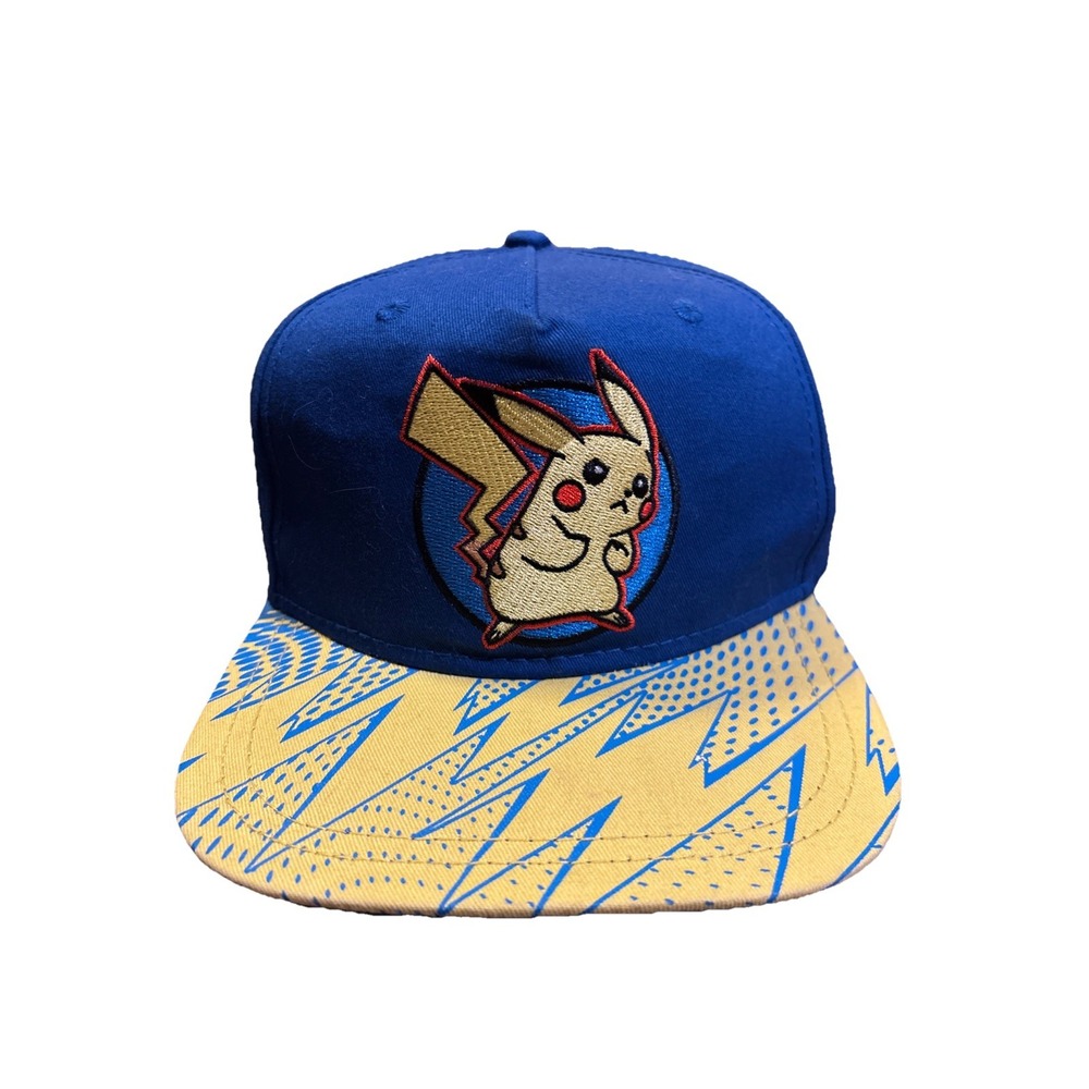 Pokemon Hat Pikachu Snap Back Youth Lightening Blue Yellow Flat Licensed 2017